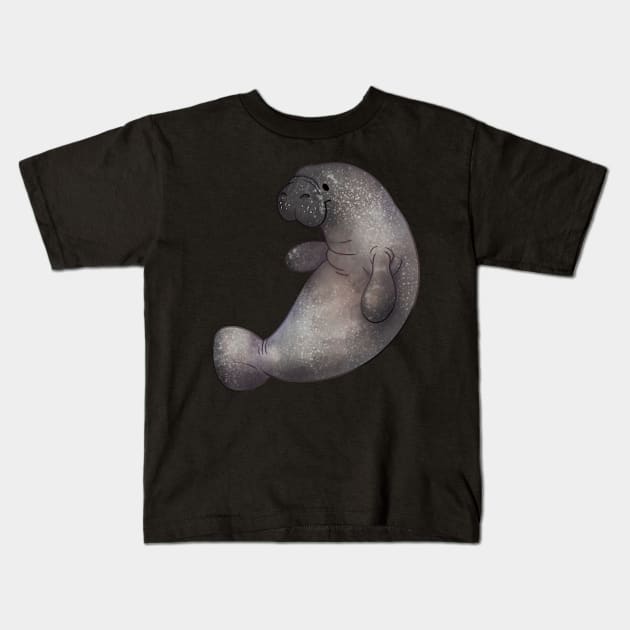 Cozy Manatee Kids T-Shirt by Phoenix Baldwin